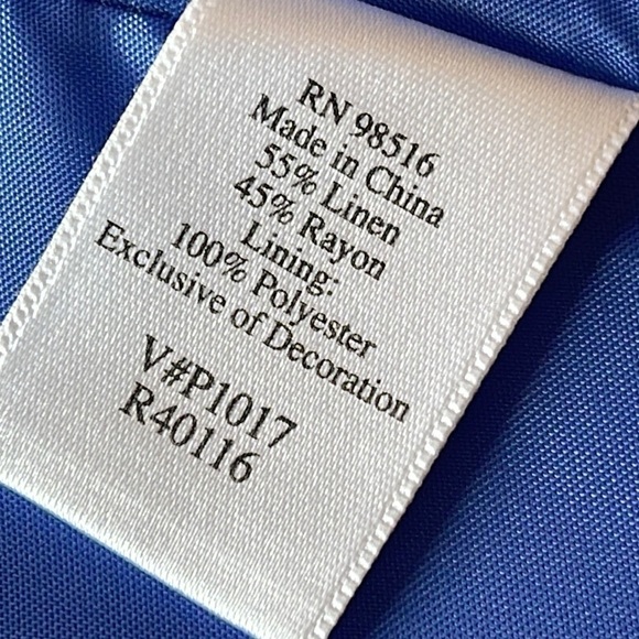 Coldwater Creek Blue Linen Blouse Turquoise Beads Sz. 10 - Picture 13 of 14